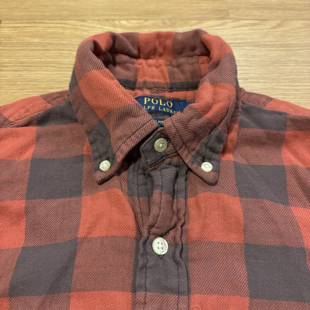 Polo Ralph Lauren Flannel Shirt Men's Small Buffalo Plaid‎ Red/Black Lumberjack - Picture 5 of 15